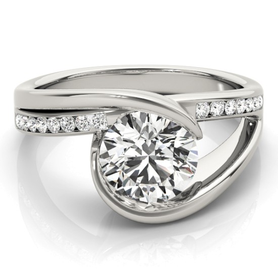 Diamond Tension Set Engagement Ring Setting Palladium (0.19ct)