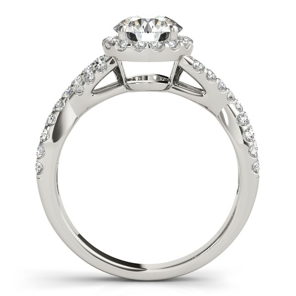 Moissanite Infinity Twisted Halo Engagement Ring Palladium 1.50ct