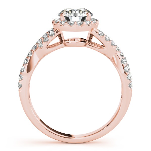 Diamond Infinity Twisted Halo Engagement Ring 14k Rose Gold 1.00ct