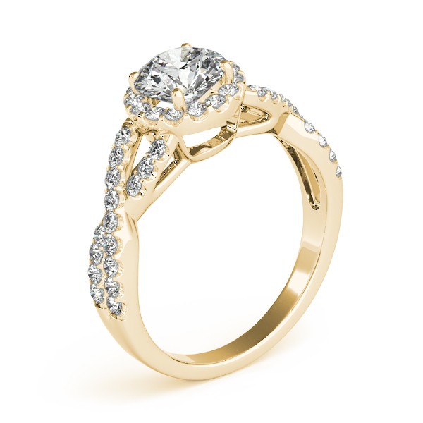 Moissanite Infinity Twisted Halo Engagement Ring 18k Yellow Gold 2.00ct