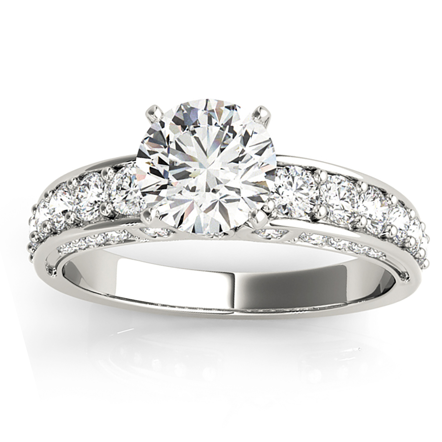 Multi Row Diamond Engagement Ring Palladium (0.50ct)