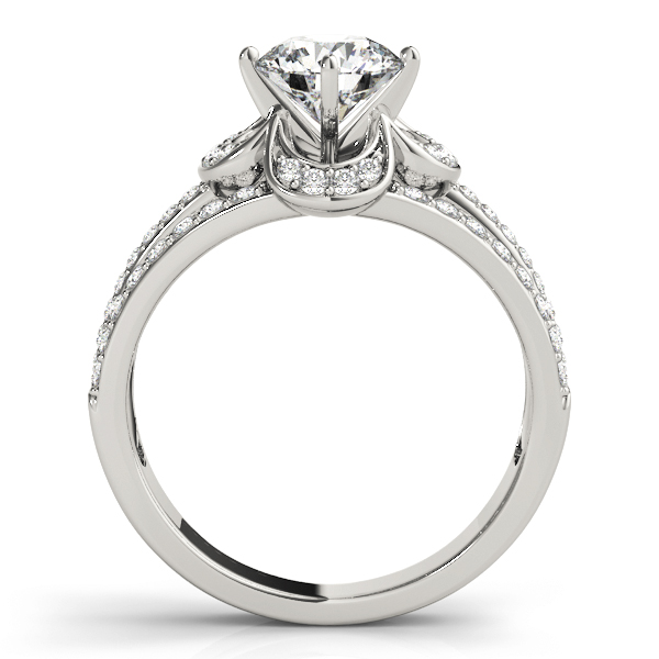 Diamond Three Row Clover Engagement Ring 18k White Gold (0.58ct)