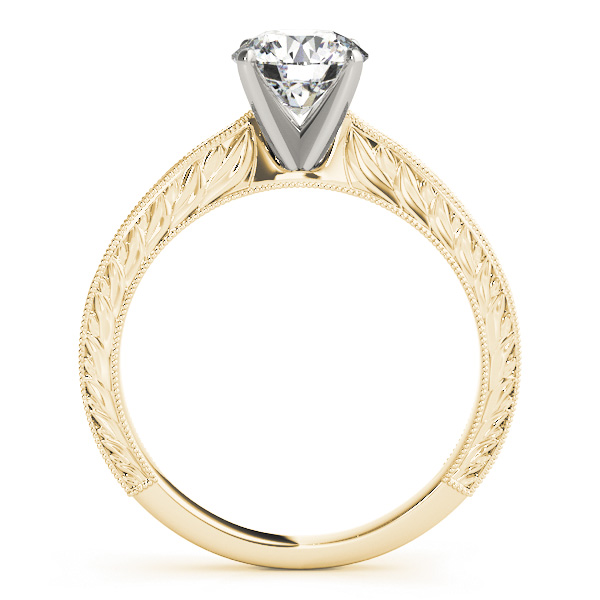 Floral Solitaire Engagement Ring 18k Yellow Gold