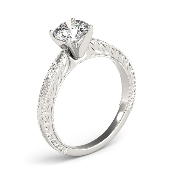 Floral Solitaire Engagement Ring Platinum