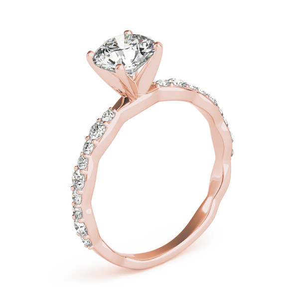 Solitaire Contoured Shank Diamond Engagement Ring 14k Rose Gold (0.33ct)