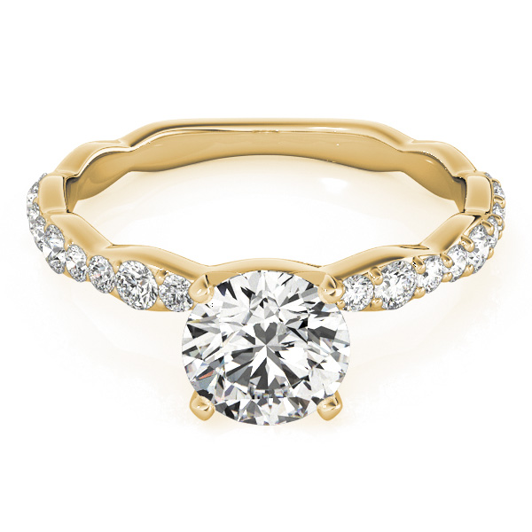 Solitaire Contoured Shank Diamond Engagement Ring 18k Yellow Gold (0.33ct)
