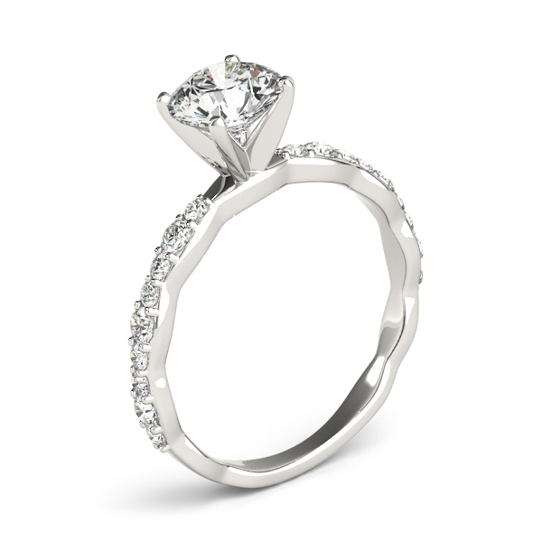 Solitaire Contoured Shank Diamond Engagement Ring Palladium (0.33ct)