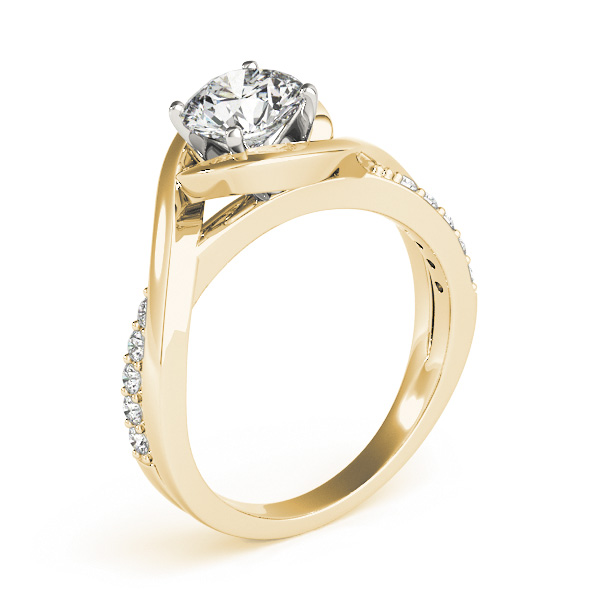 Solitaire Bypass Diamond Engagement Ring 14k Yellow Gold (0.13ct)