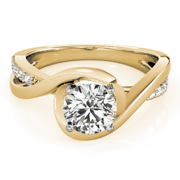 Solitaire Bypass Diamond Engagement Ring 14k Yellow Gold (0.13ct)
