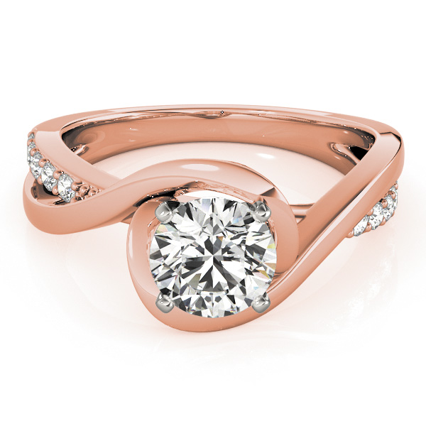 Solitaire Bypass Diamond Engagement Ring 18k Rose Gold (0.13ct)