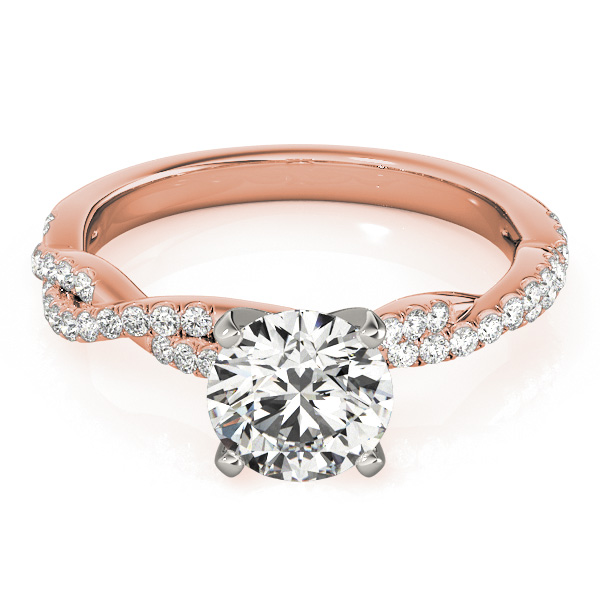 Diamond Twist Sidestone Accented Engagement Ring 14k Rose Gold (0.19ct)