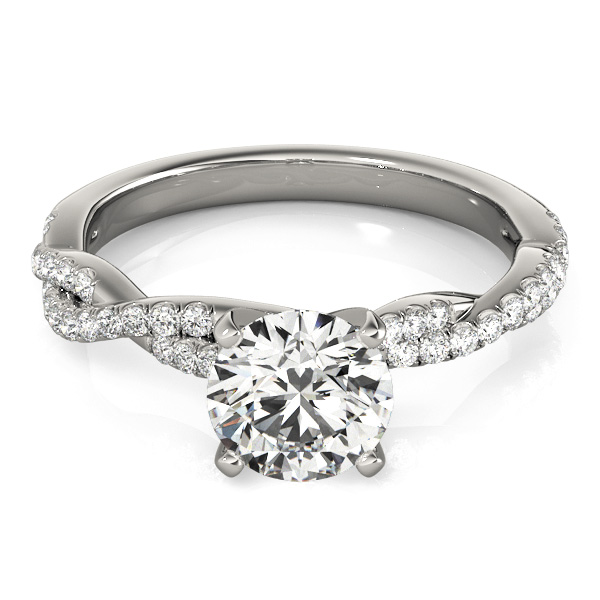 Diamond Twist Sidestone Accented Engagement Ring Platinum (0.19ct)
