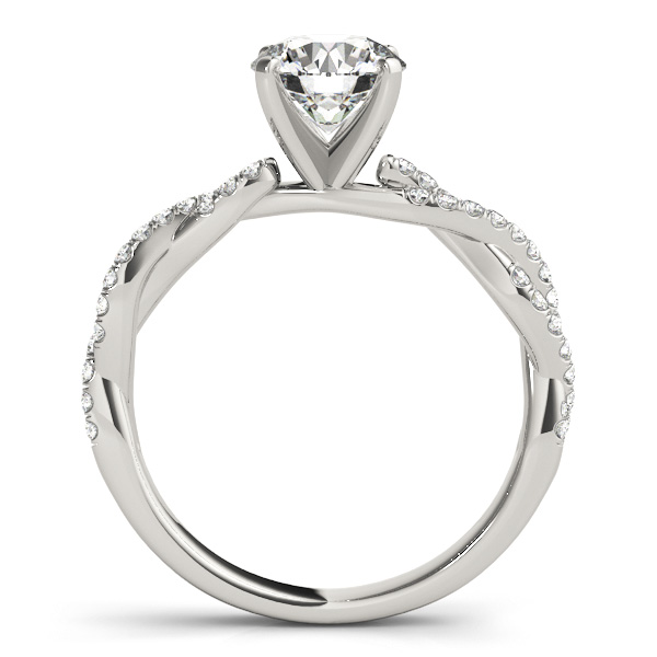 Diamond Twist Sidestone Accented Engagement Ring Platinum (0.19ct)
