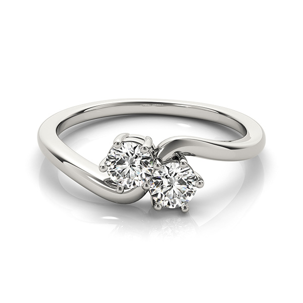 Diamond Solitaire Two Stone Ring 14k White Gold (1.00ct)