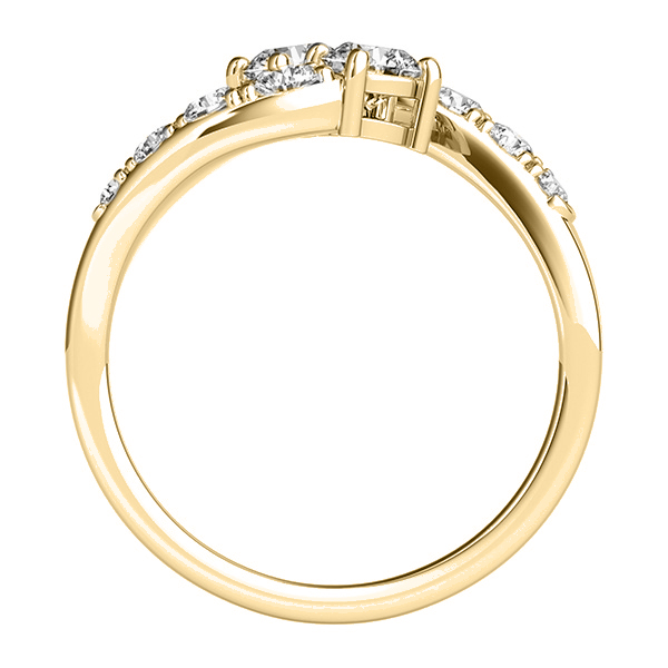 Diamond Accented Contoured Two Stone Ring 14k Yellow Gold (2.00ct)