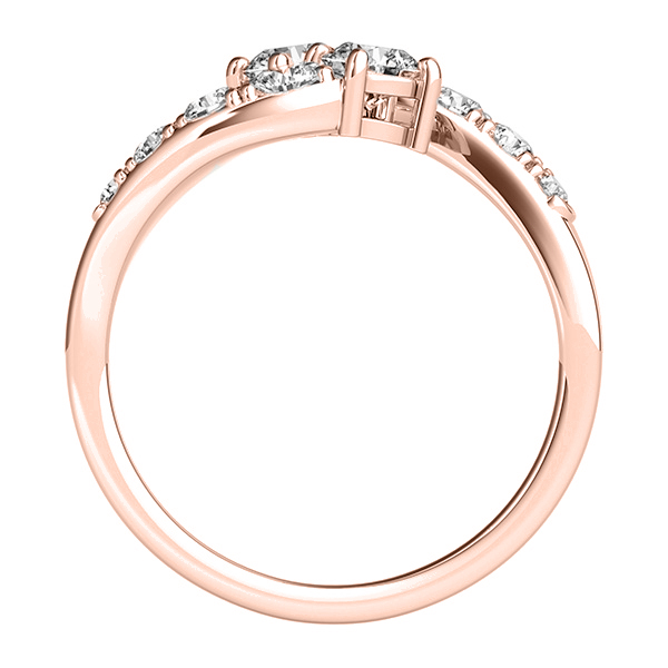 Diamond Accented Contoured Two Stone Ring 14k Rose Gold (1.25ct)