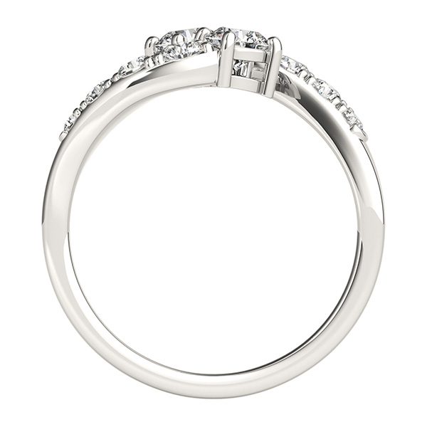 Diamond Accented Contoured Two Stone Ring Platinum (1.25ct)