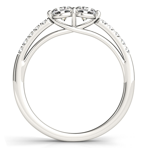 Diamond Accented Cathedral Two Stone Ring 14k White Gold (0.38ct)