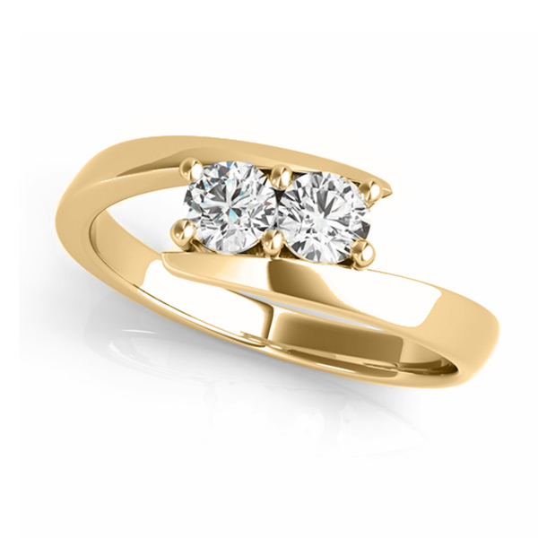Diamond Solitaire Tension Two Stone Ring 18k Yellow Gold (0.50ct)