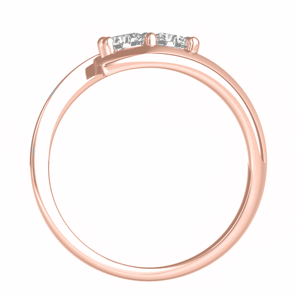 Diamond Solitaire Tension Two Stone Ring 14k Rose Gold (2.00ct)