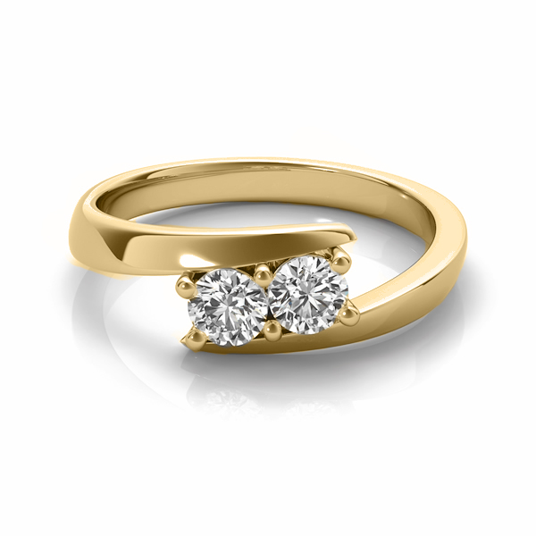 Diamond Solitaire Tension Two Stone Ring 14k Yellow Gold (2.00ct)