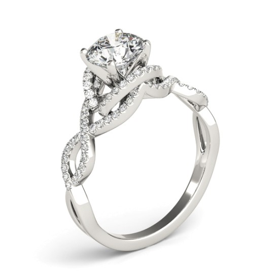 Diamond Infinity Engagement Ring Setting 14k White Gold (0.22ct)