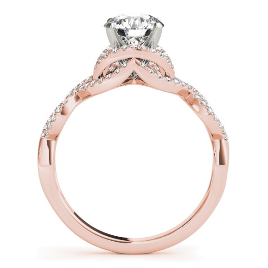 Diamond Twisted Infinity Engagement Ring 14k Rose Gold (1.22ct)