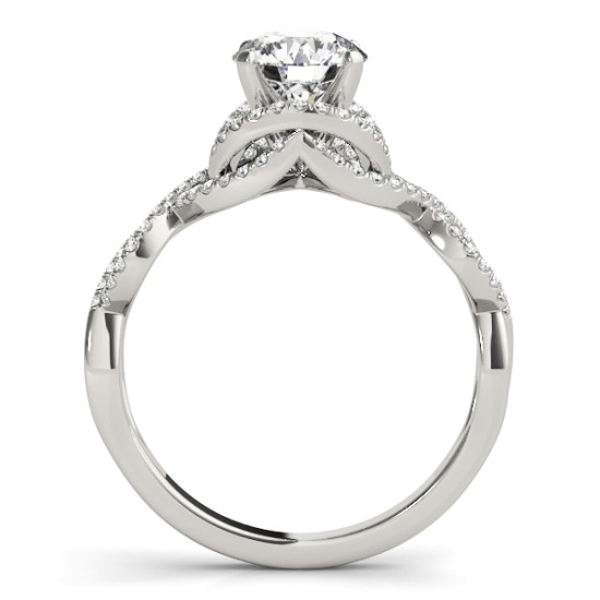 Diamond Twisted Infinity Engagement Ring 14k White Gold (1.22ct)
