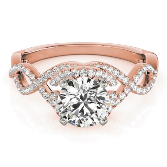 Diamond Twisted Infinity Engagement Ring 18k Rose Gold (1.22ct)