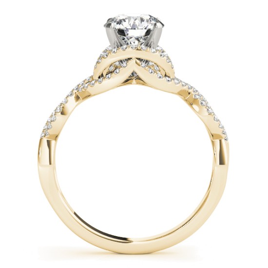 Diamond Twisted Infinity Engagement Ring 18k Yellow Gold (1.22ct)