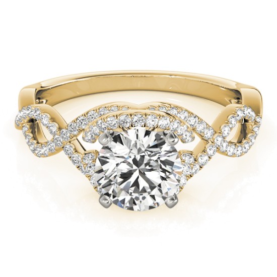 Diamond Twisted Infinity Engagement Ring 18k Yellow Gold (1.22ct)