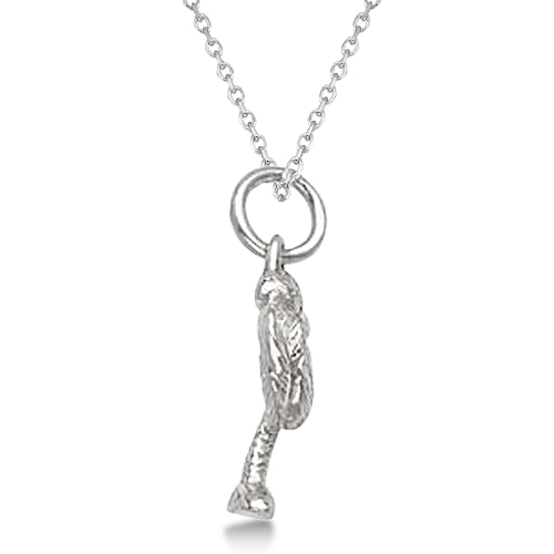 Silver Palm Tree Pendant Necklace in Sterling Silver