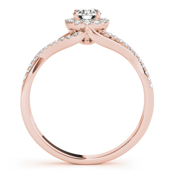 Diamond Halo Twisted Shank Engagement Ring 14k Rose Gold (0.41ct)