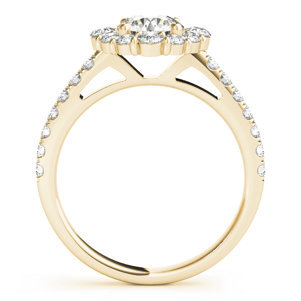 Diamond Halo East West Engagement Ring 18k Yellow Gold (1.32ct)