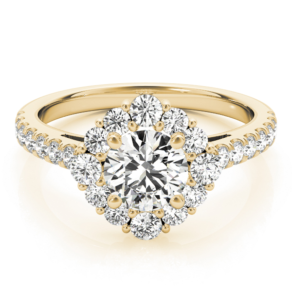 Diamond Halo East West Engagement Ring 18k Yellow Gold (1.32ct)