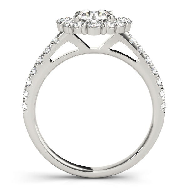 Diamond Halo East West Engagement Ring Palladium (1.32ct)