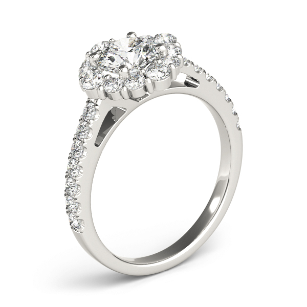 Diamond Halo East West Engagement Ring Palladium (1.32ct)