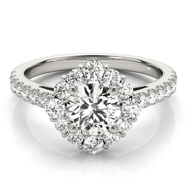 Diamond Halo East West Engagement Ring Palladium (1.32ct)