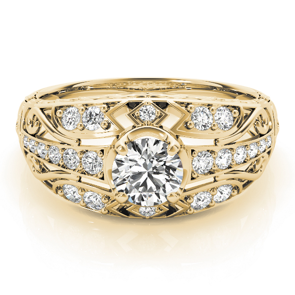 Diamond Art Deco Engagement Ring 14k Yellow Gold (0.73ct)