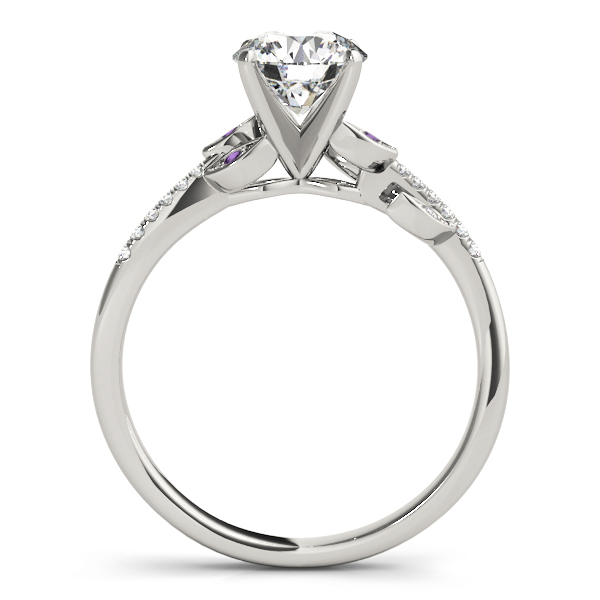 Amethyst & Diamond Vine Leaf Engagement Ring Setting Palladium (0.10ct)