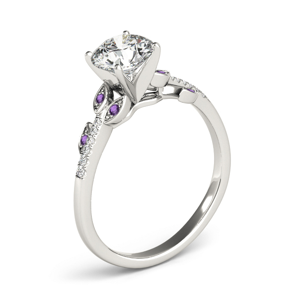 Amethyst & Diamond Vine Leaf Engagement Ring Setting Platinum (0.10ct)