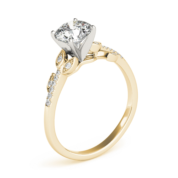 Diamond Vine Leaf Engagement Ring Setting 14K Yellow Gold (0.10ct)