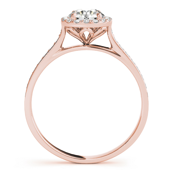 Diamond Halo Engagement Ring 14k Rose Gold (1.29ct)