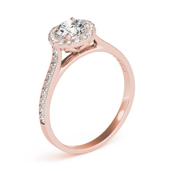 Diamond Halo Engagement Ring 14k Rose Gold (1.29ct)