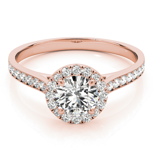 Diamond Halo Engagement Ring 14k Rose Gold (1.29ct)