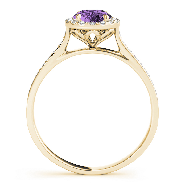 Diamond Halo Amethyst Engagement Ring 14k Yellow Gold (1.29ct)