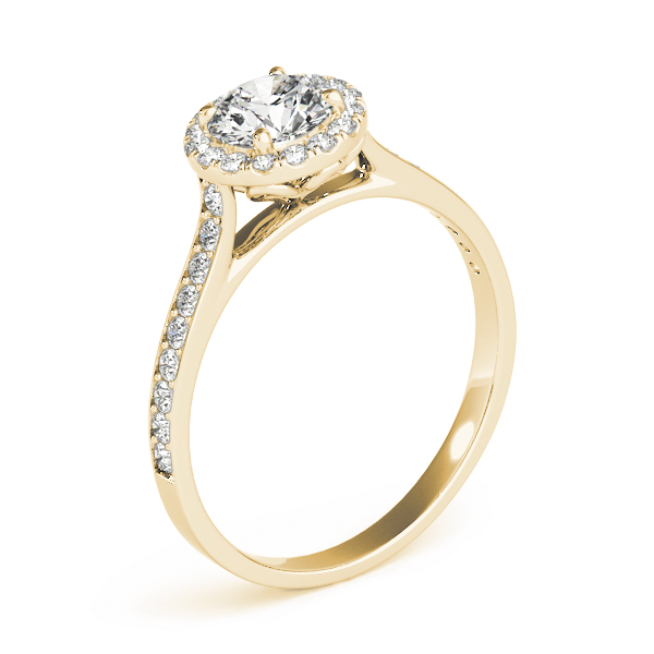 Diamond Halo Engagement Ring 18k Yellow Gold (0.29ct)