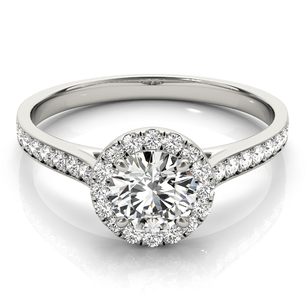 Diamond Halo Engagement Ring Palladium (0.29ct)