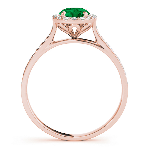 Diamond Halo Emerald Engagement Ring 18k Rose Gold (1.29ct)