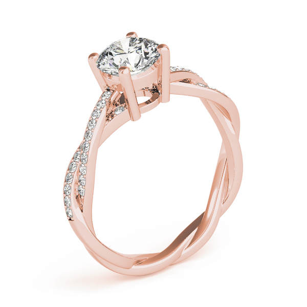 Diamond Twist Sidestone Accented Engagement Ring 14k Rose Gold (1.11ct)
